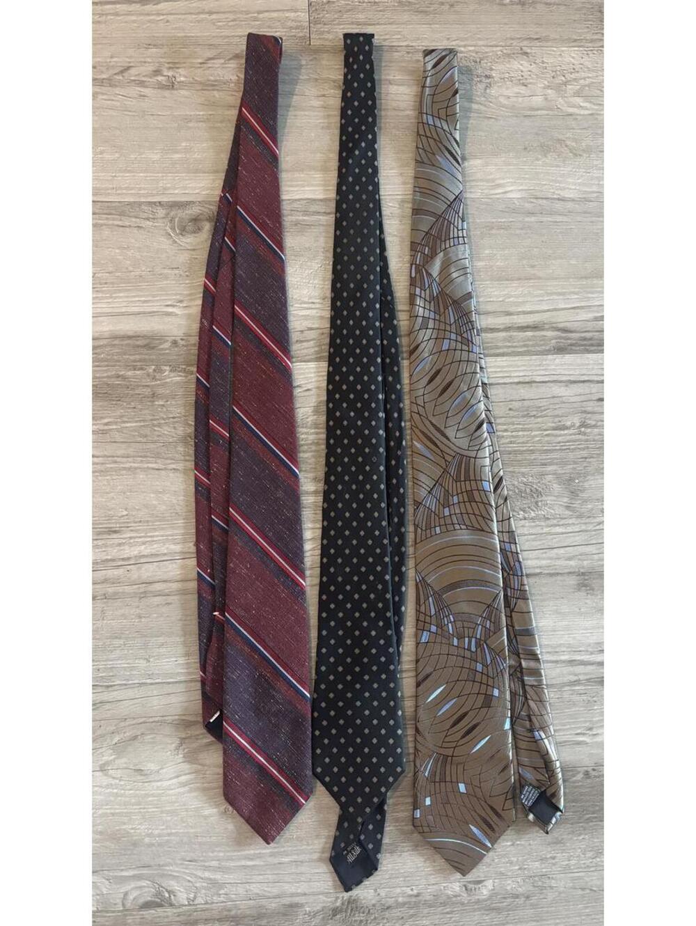 VTG Designer Mens Tie Lot Oscar De La Renta Kuppenheimer Arrow USA Retro ties